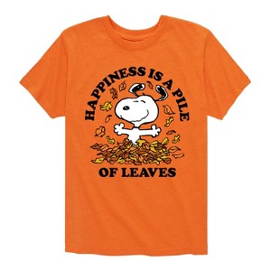 Boys' - Peanuts - Happiness Is A Pile Of Leaves Short Sleeve Graphic T-Shirt - 1 of 4