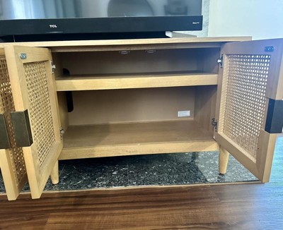 Wood Cane Media Console Hearth Hand With Magnolia Target