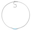 EVERLY JEWELRY | Sterling Silver 2 3/4ct TGW Blue Topaz Bead Bar Necklace, 16.5 inc + 2 inc - 4 of 4