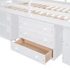 NicBex Full Size Bunk Bed with Movable Desk Pine Bed Frame with Drawers, Shelves, Storage Stairs and Guardrail, No Box Spring Required - 4 of 4