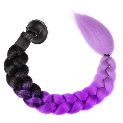 Unique Bargains Motorcycle Helmet Decor Pigtail Black Purple 22.83"