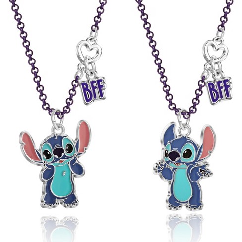 Disney Girls Lilo & Stitch Best Friends Necklace Set of 2 with BFF Charm,  18