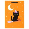Medium Halloween Gift Bag Glow-in-the-Dark Black Cat - 2 of 3