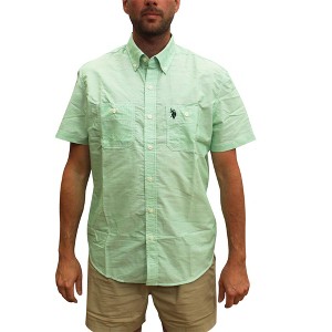 U.S. Polo Assn. Men's Stretch Slub Classic Fit Short Sleeve Button-Down Shirt - 1 of 2