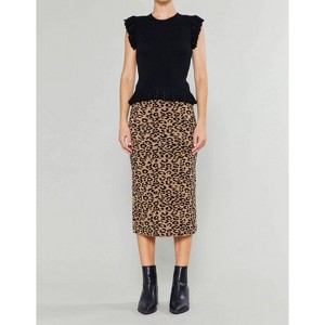 Women's Leopard Print Midi Skirt - current air - 1 of 4