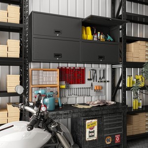 TinyHomie Heavy Duty Wall Storage Cabinet with Sliding Up-Flip Door Floating Tool Cabinet for Kitchen, Basement, Warehouse - 1 of 4