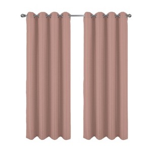 RT Designer Collection Cindy Textured 2 Pack Grommet Curtain Panel 36" x 84" Taupe - 1 of 4
