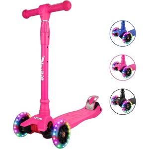 Kids Kick Scooter w/ 3 Light-Up Wheels & Lean-Steer,4 Height Adj. for Ages 3-12 Years, AEBC-9 Bearings for Outdoor Fun - 1 of 4