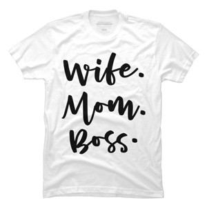 Men's Design By Humans Wife. Mom. Boss. By TheBlackCatPrints T-Shirt - 1 of 2