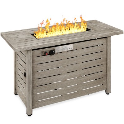 Best Choice Products 42in Fire Pit Table 50,000 Btu Rectangular Steel ...