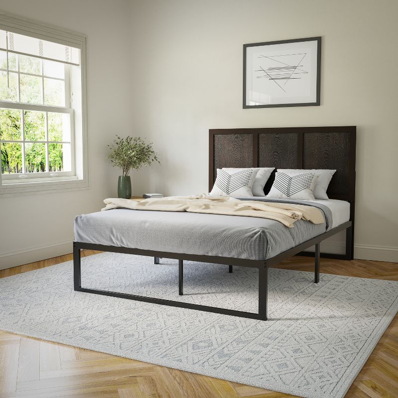 Flash Furniture Oliver Paneled Wooden Adjustable Headboard for Universal Metal Bed Frames, 4 of 12
