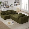 108" Chenille Modular Sectional Sofa,Upholstered L-Shape Sofa with 6 Pillows,Free Combination for Home Living Room-Baofuwish - 3 of 4