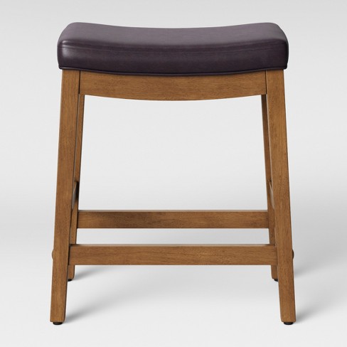 Espresso Saddle Counter Stool