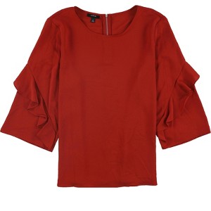 Alfani Womens Zip-Back Ruffled Blouse - 1 of 1