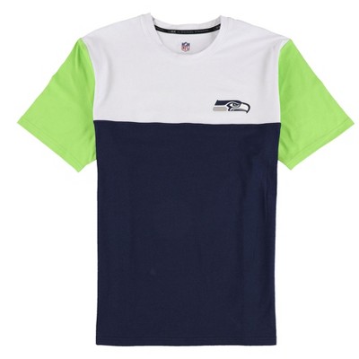 NFL Mens Seattle Seahawks Color Block Graphic T-Shirt