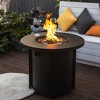Gulches 30" Round Propane Fire Pit Table - 50,000 BTU Black Steel, ETL Approved, Hidden Tank Storage, Piezo Ignition & Lava Rocks - 4 of 4