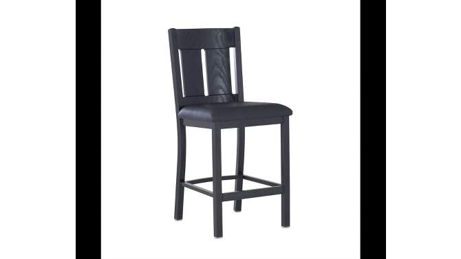 Edwina Faux Leather Seat with Slat Back Counter Height Barstool Black - Linon, 2 of 11, play video