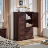 Farmhouse 47.2 '' H 5 Drawer Bedroom Dresser with Door, Wood Rustic Tall Chest of Drawers for Bedroom, Closet Storage for Bedroom - 4 of 4
