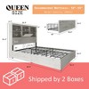 AMERLIFE Bed Frame with 51.2" Storage LED Bookcase Headboard, 4 Storage Drawers & Charging Station - 2 of 3