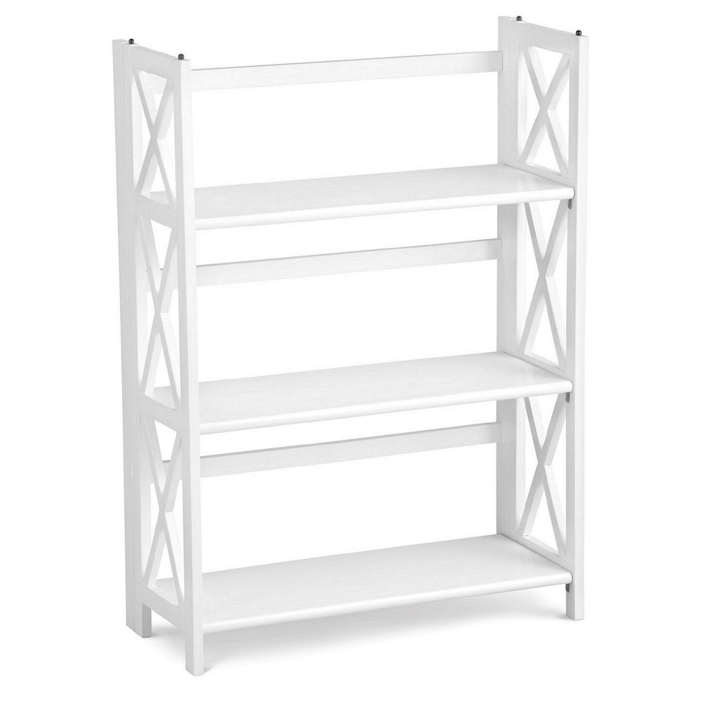 Photos - Wall Shelf 38" 3 Shelf X Design Folding Bookcase White - Flora Home