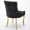 Gulches Black Chenille Dining Chairs Set of 2, Modern Accent Seating with Curved Gold-Plated Legs & Rivet Trim, Foam+Spring Upholstered - 3 of 4