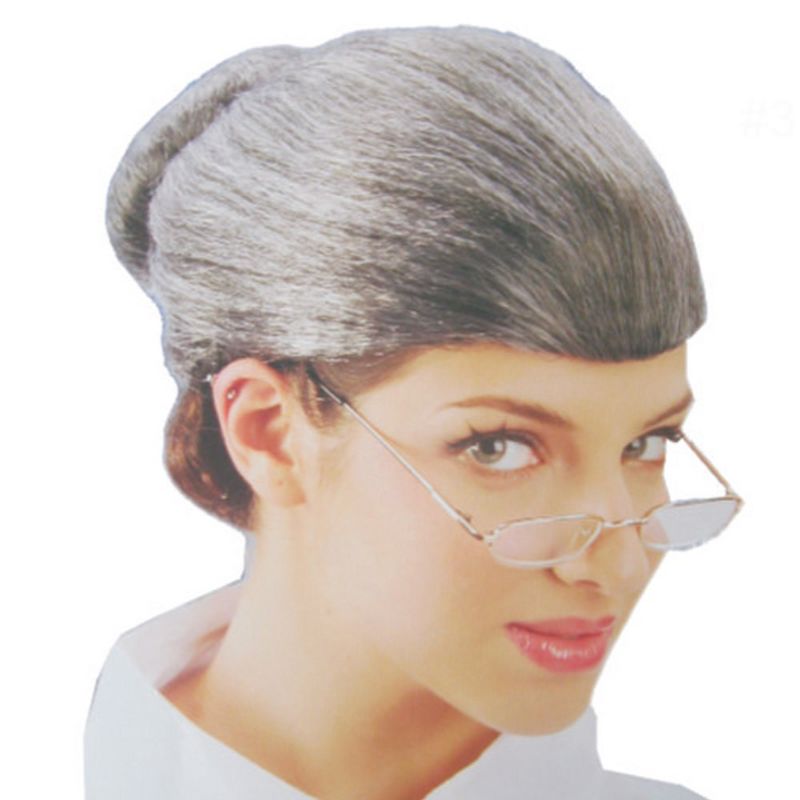 Dress Up America Granny Wig - Childrens Grey Grandma Costume Wig - One Size fits Most, 1 of 2