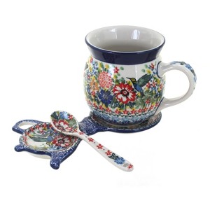 Blue Rose Polish Pottery 7370 Ceramika Artystyczna Mug & Saucer Gift Set - 1 of 1
