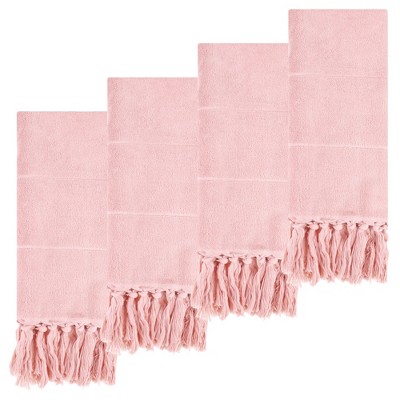 REGALWOVEN Cotton Bathroom Hand Towel with Tassel 14" x 30" 2 Pcs