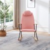 CAVINAS Accent Chair Rocking Chair with Adjustable Headrest Pillow Upholstered Glider Rocker Comfy Chair for Living Room, Bedroom - 2 of 4