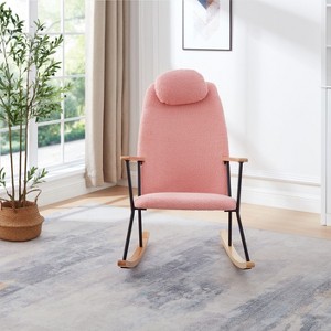 NicBex Accent Chair Rocking Chair with Adjustable Headrest Pillow Upholstered Glider Rocker Comfy Chair for Living Room, Bedroom - 1 of 4