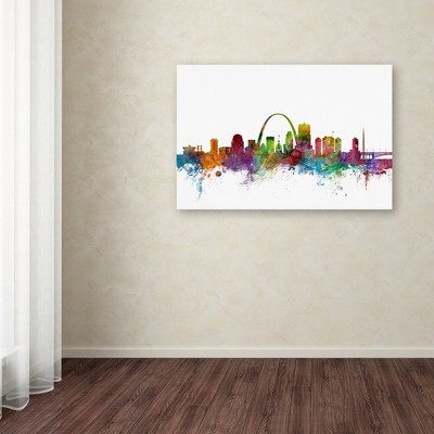 Colorful St. Louis Missouri Skyline Canvas Print, 12" x 19"