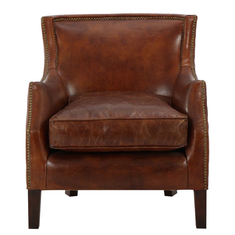 Njord Vintage Leather Club Chair - Light Brown - Christopher Knight Home, 1 of 7