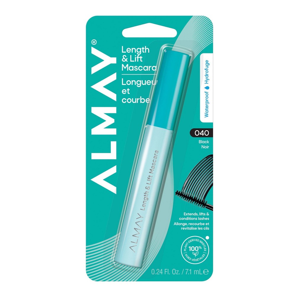 Almay Length & Lift Mascara - Waterproof Black - 0.24 fl oz: Hypoallergenic, Finish, Includes Applicator