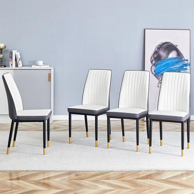 GlasFlength Indoor Dining Chairs Modern Dining Place with Comfortable Support for Dining Room or Kitchen, White,16.7”*17”*36.4"