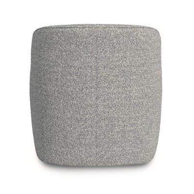 White and Gray Boucle Barrel Swivel Accent Chair