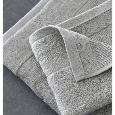 Gray Cotton Ridged 6-Piece Bath Towel Set