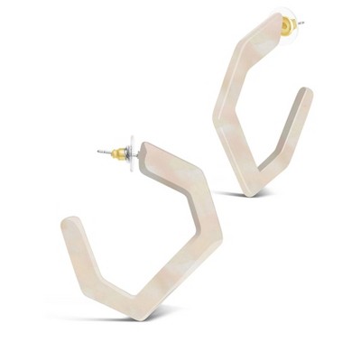 SHINE by Sterling Forever Resin Hex Hoops