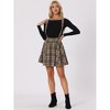 INSPIRE CHIC Women's Plaid Pleated Mini Tartan Overall Skater Suspender Skirt - 2 of 4