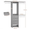 Aheaplus 4FT Small Closet Organizer with Fabric Drawers, DIY Closet System with Hanging Rods and Storage Shelves - 3 of 4