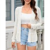 Clearlove Women's Dainty Lace Trim Cardigan Flouncy Hem Crochet Cover Up Lightweight Spring Top - 2 of 4