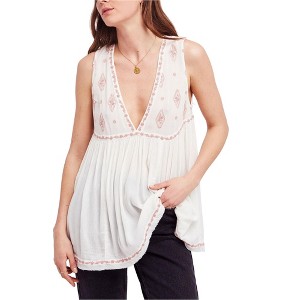 Free People Womens Embroidered Sleevless Pullover Blouse - 1 of 1