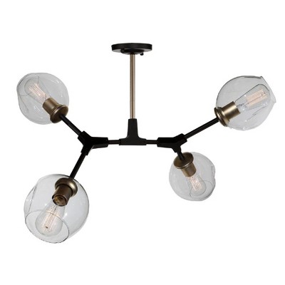 Artcraft Lighting Organic 4 - Light Semi-Flush Mount in  Vintage Brass