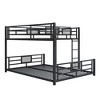 NicBex L-Shaped Metal Twin/Full Bunk Bed with Ladder&Guardrails,Heavy Duty Bunkbeds,Noise-Reduced Bed Frames for Teens&Adults,250/350lbs Max - 4 of 4