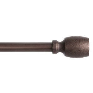 TOWN & COUNTRY EVERYDAY Modern Smooth Edge Cylinder Single Indoor Curtain Rod and Finial Set - 1 of 2