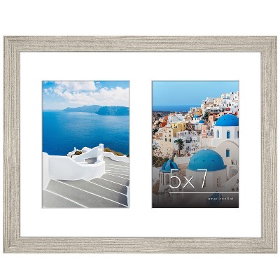 Americanflat Double Picture Frame with shatter-resistant glass - Available in a variety of Sizes and Colors