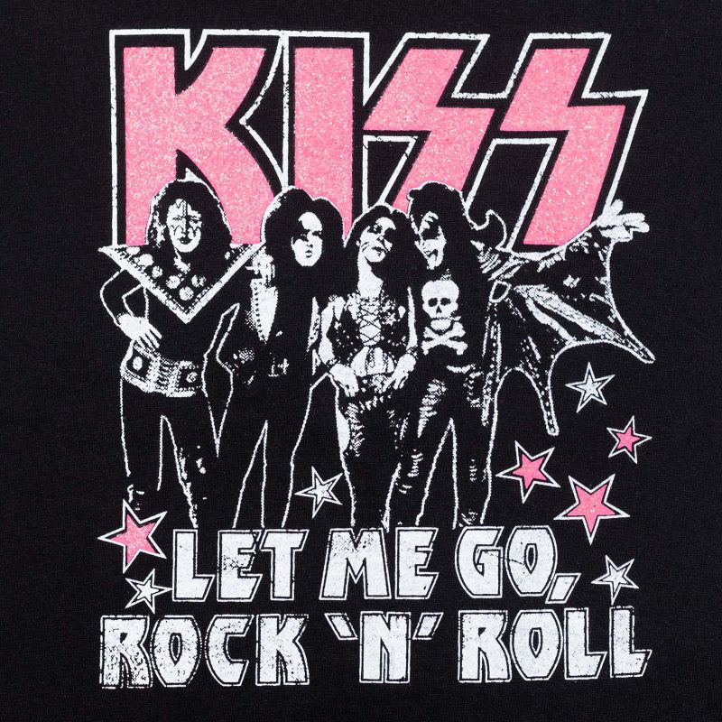 KISS Rock Band Little Girls 2 Pack Ringer Raglan Graphic T-Shirt Pink/White/Black , 3 of 6