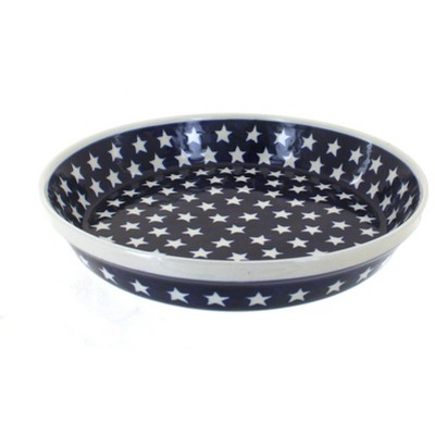 Blue Rose Polish Pottery Stars Pie Plate