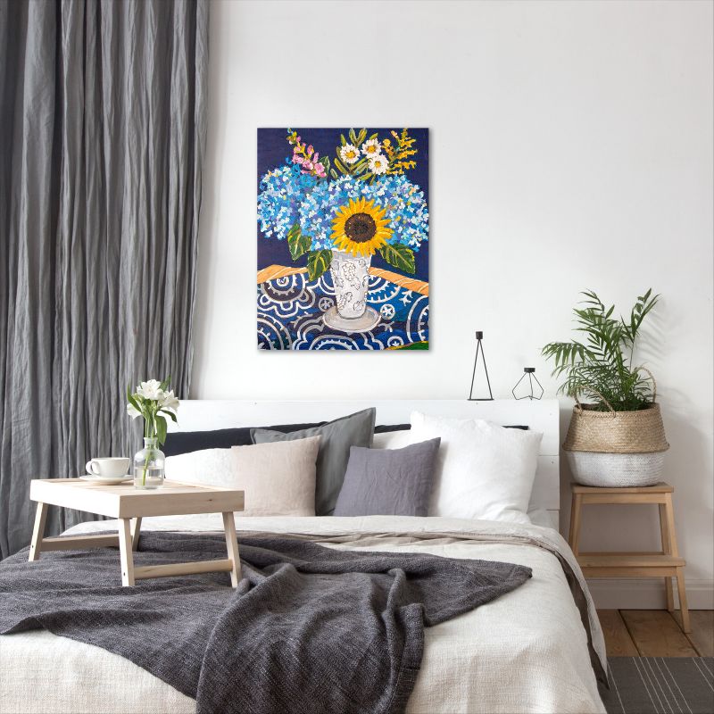 Americanflat Farmhouse Botanical Hydrangeas And Sunflowers By Mandy Buchanan Canvas, 6 of 10