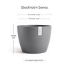 Ecopots Stockholm Durable Modern Round Indoor/Outdoor Recycled-Based Composite Flower Pot Planter - 2 of 4