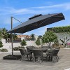 PURPLE LEAF Outdoor Cantilever Umbrella with Base Large Patio Umbrella Windproof Heavy Duty Hanging Offset Umbrella for Garden Outdoor Pool - 2 of 4
